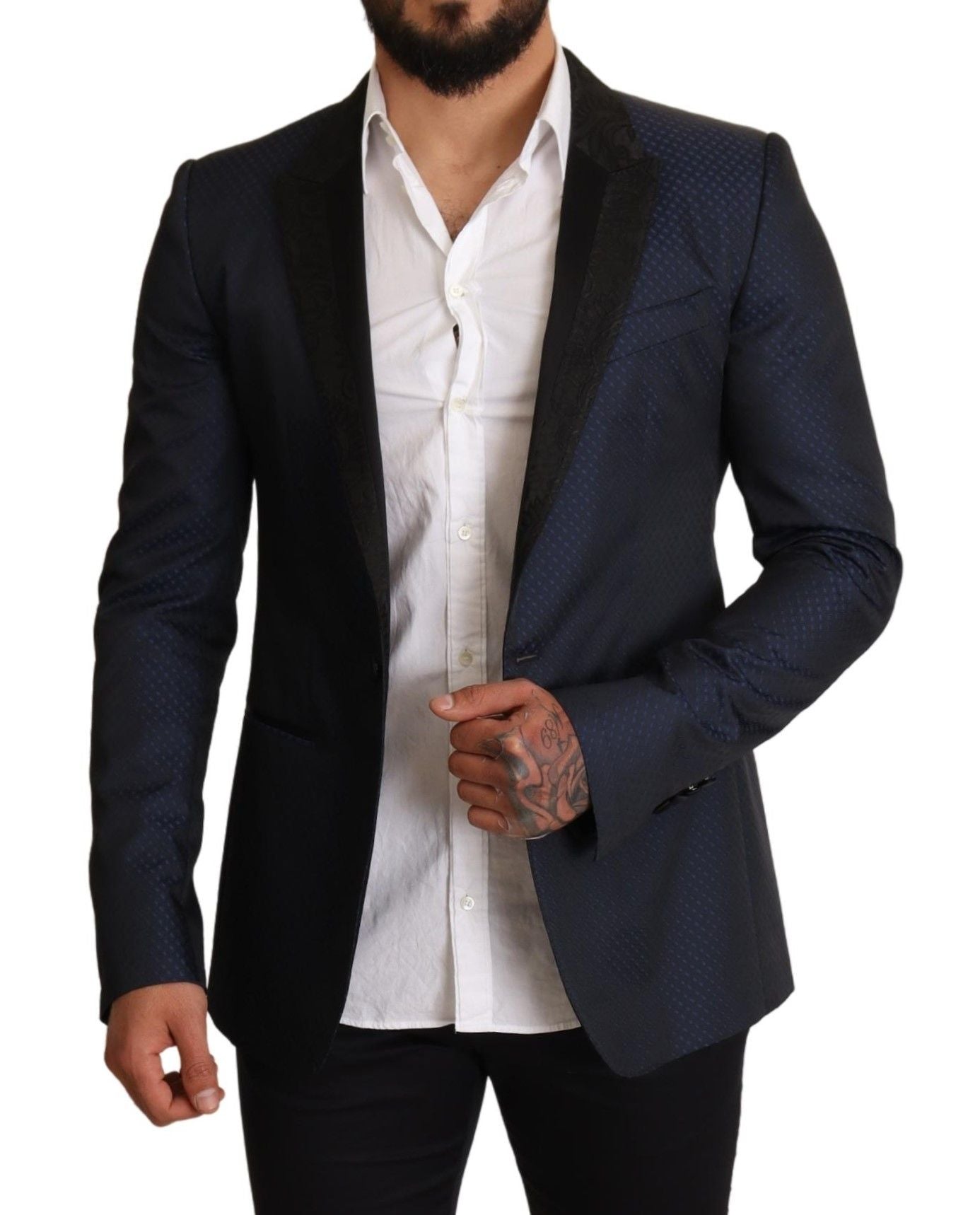 Dolce &amp; Gabbana Blue Wool Slim Fit MARTINI Blazer Jacket