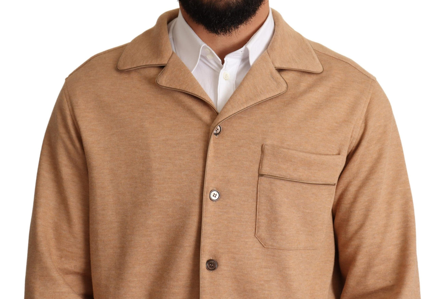 Dolce &amp; Gabbana Brown Cotton Button Collared Coat Jacket