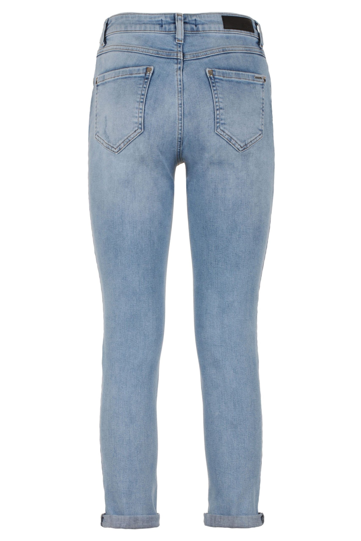 Unvollkommene Jeans und Hose aus blauer Baumwolle