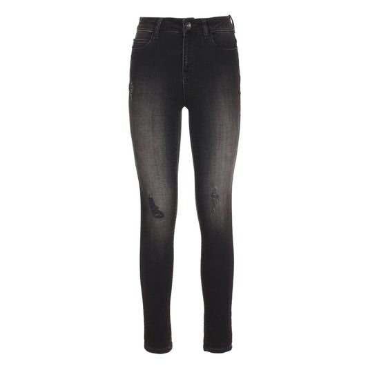 Unvollkommene schwarze Baumwolljeans und -hose