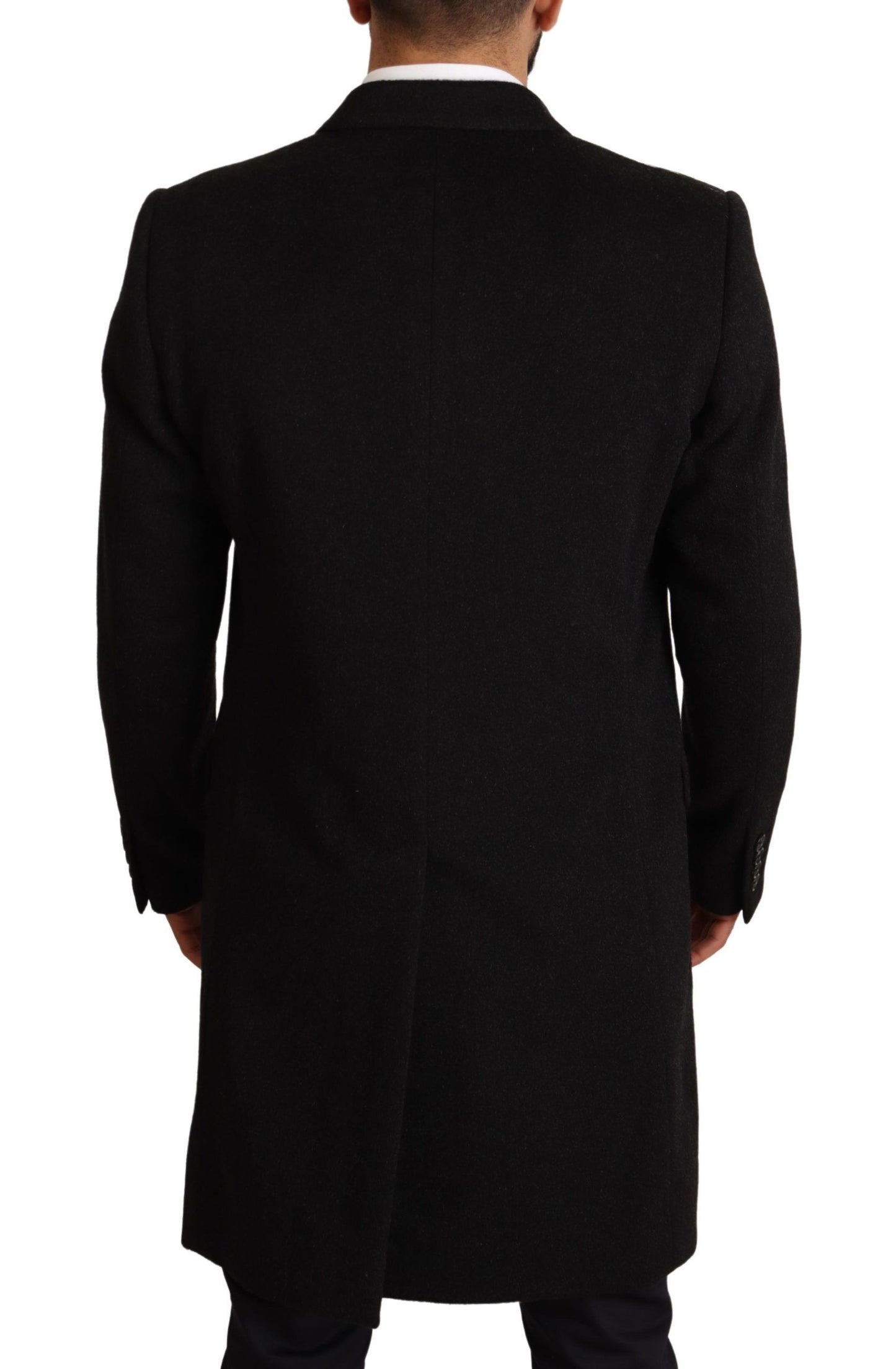 Dolce &amp; Gabbana Grey Long Cashmere Coat Jacket