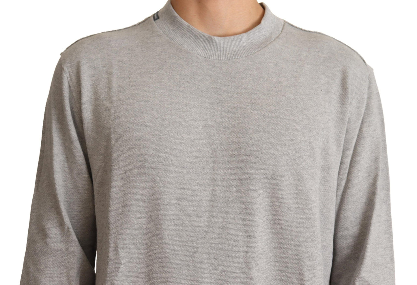 Dolce &amp; Gabbana Grey Cotton Crewneck Pullover Sweater