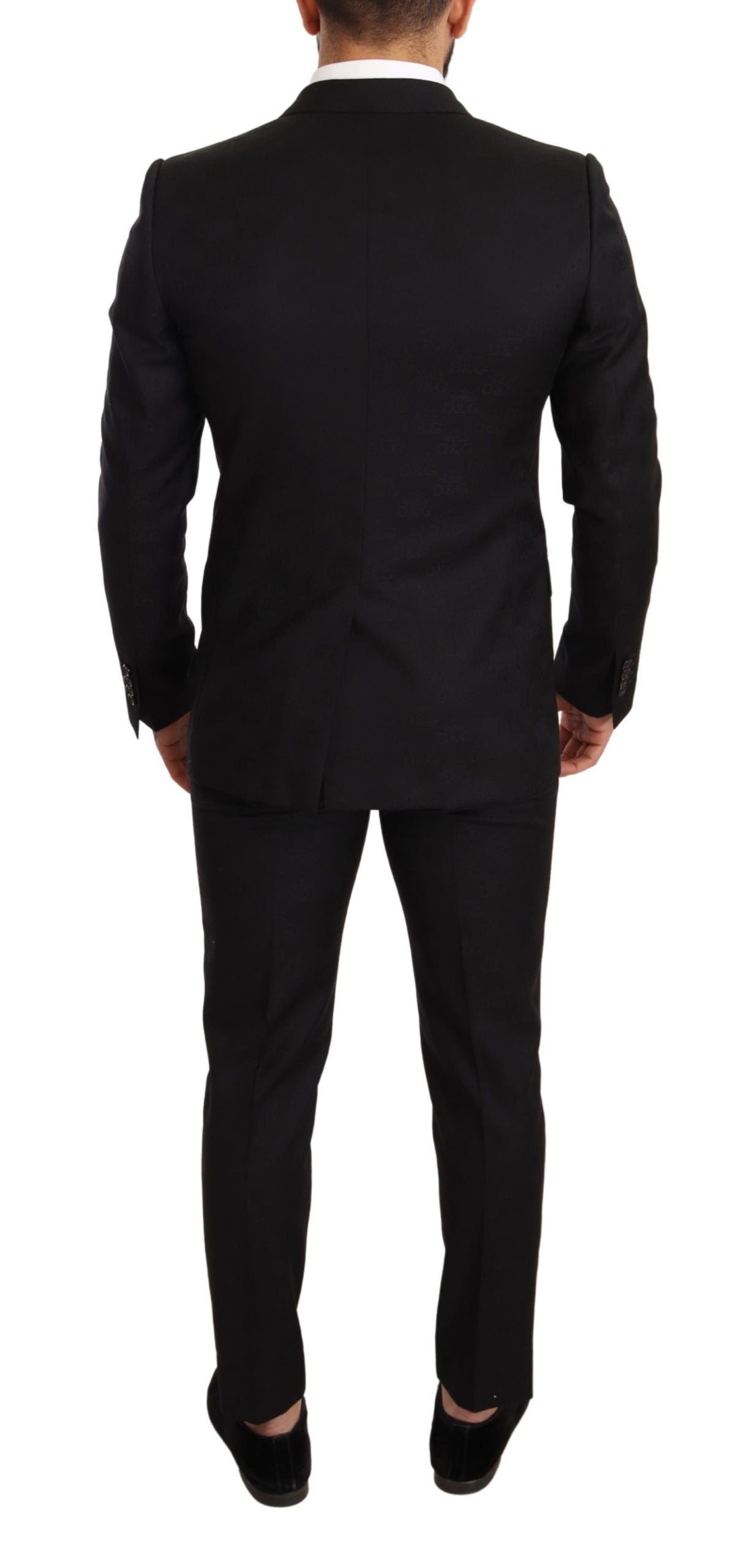 Dolce & Gabbana Elegant Martini Black Wool Suit