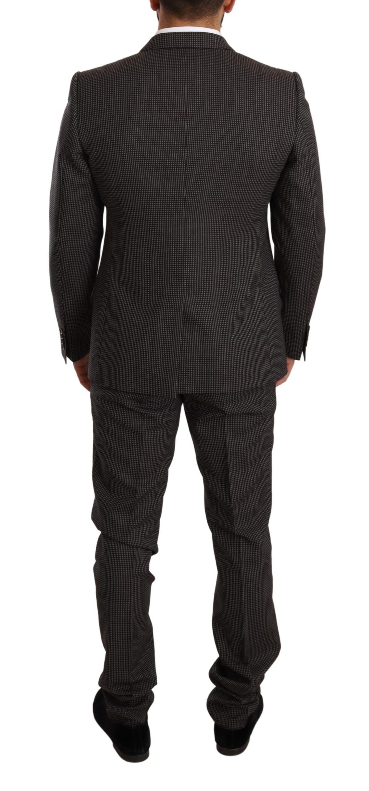 Dolce &amp; Gabbana Black Fantasy Pattern Wool MARTINI suit