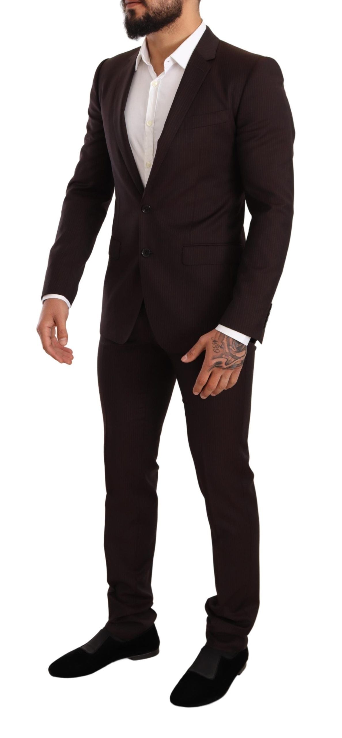 Dolce &amp; Gabbana Bordeaux Wool MARTINI Slim Fit Suit