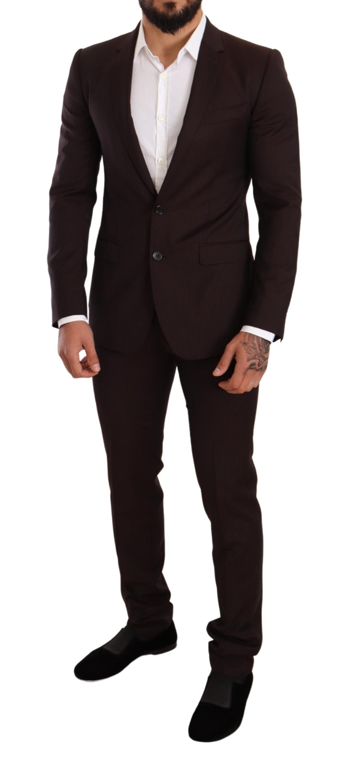 Dolce &amp; Gabbana Bordeaux Wool MARTINI Slim Fit Suit