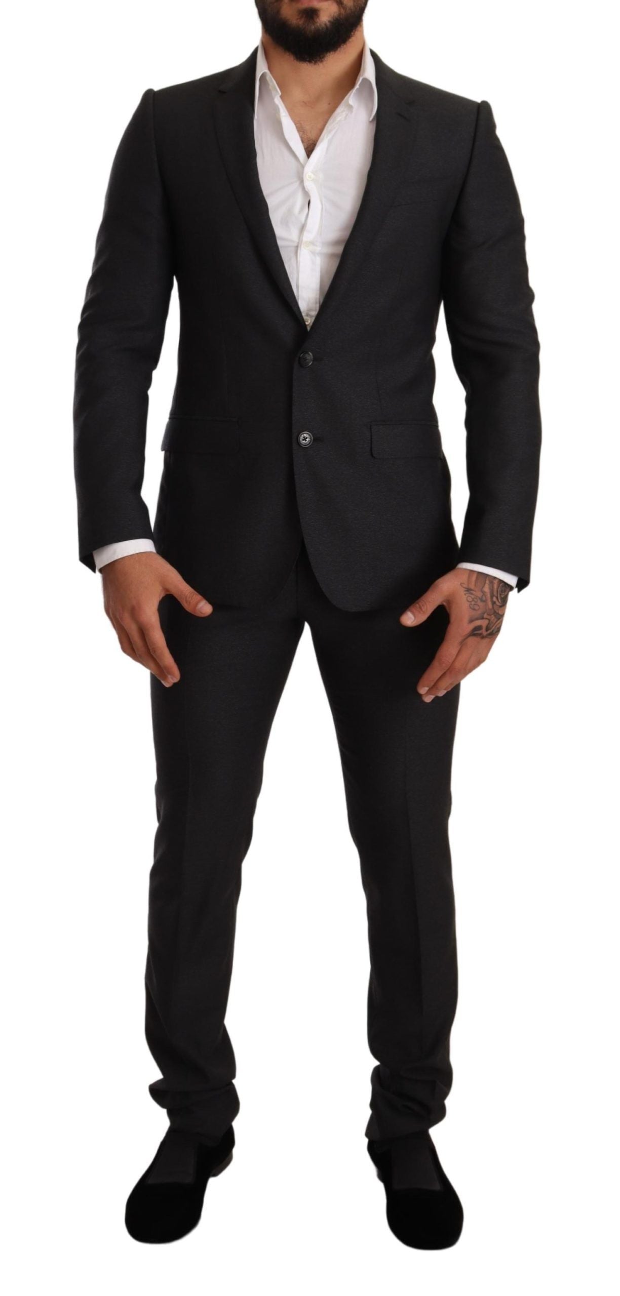 Dolce &amp; Gabbana Grey Wool MARTINI Slim Fit Set Suit