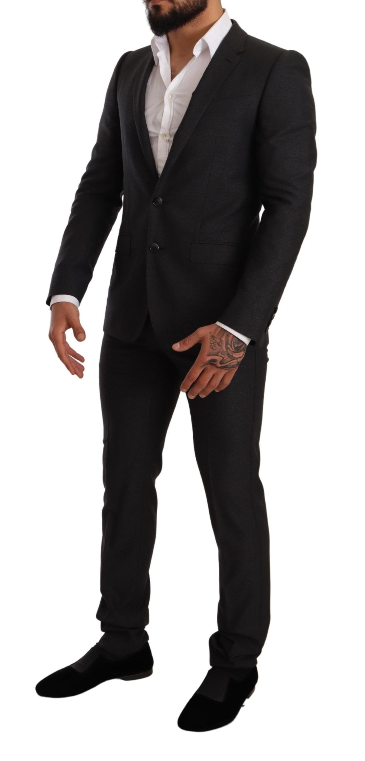 Dolce &amp; Gabbana Grey Wool MARTINI Slim Fit Set Suit