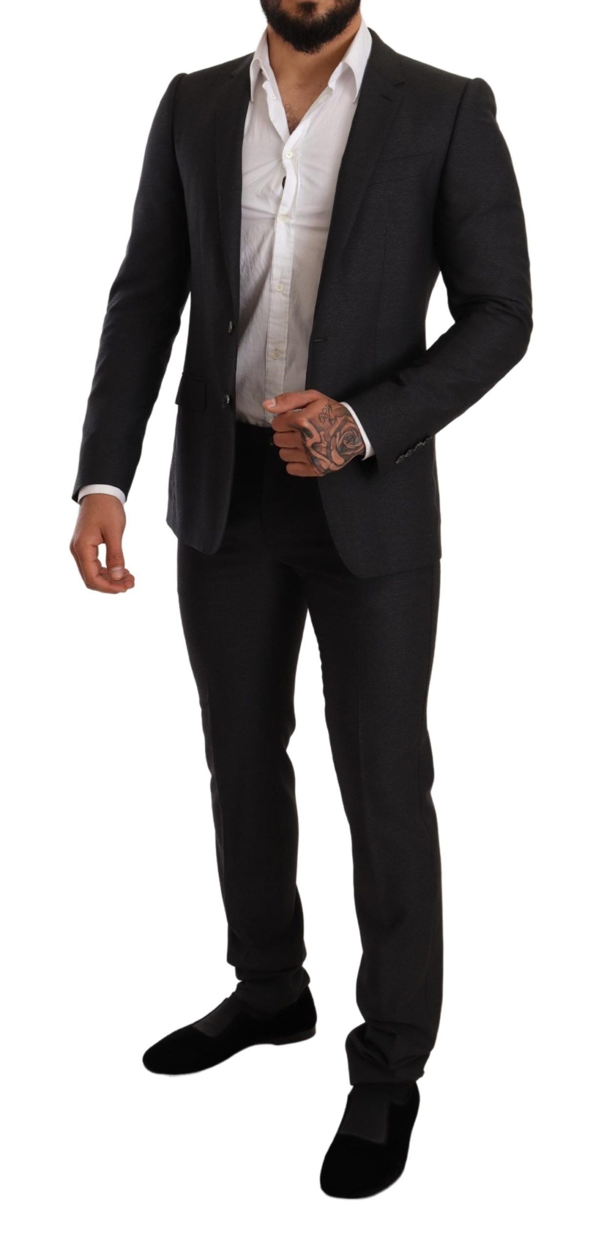 Dolce &amp; Gabbana Grey Wool MARTINI Slim Fit Set Suit