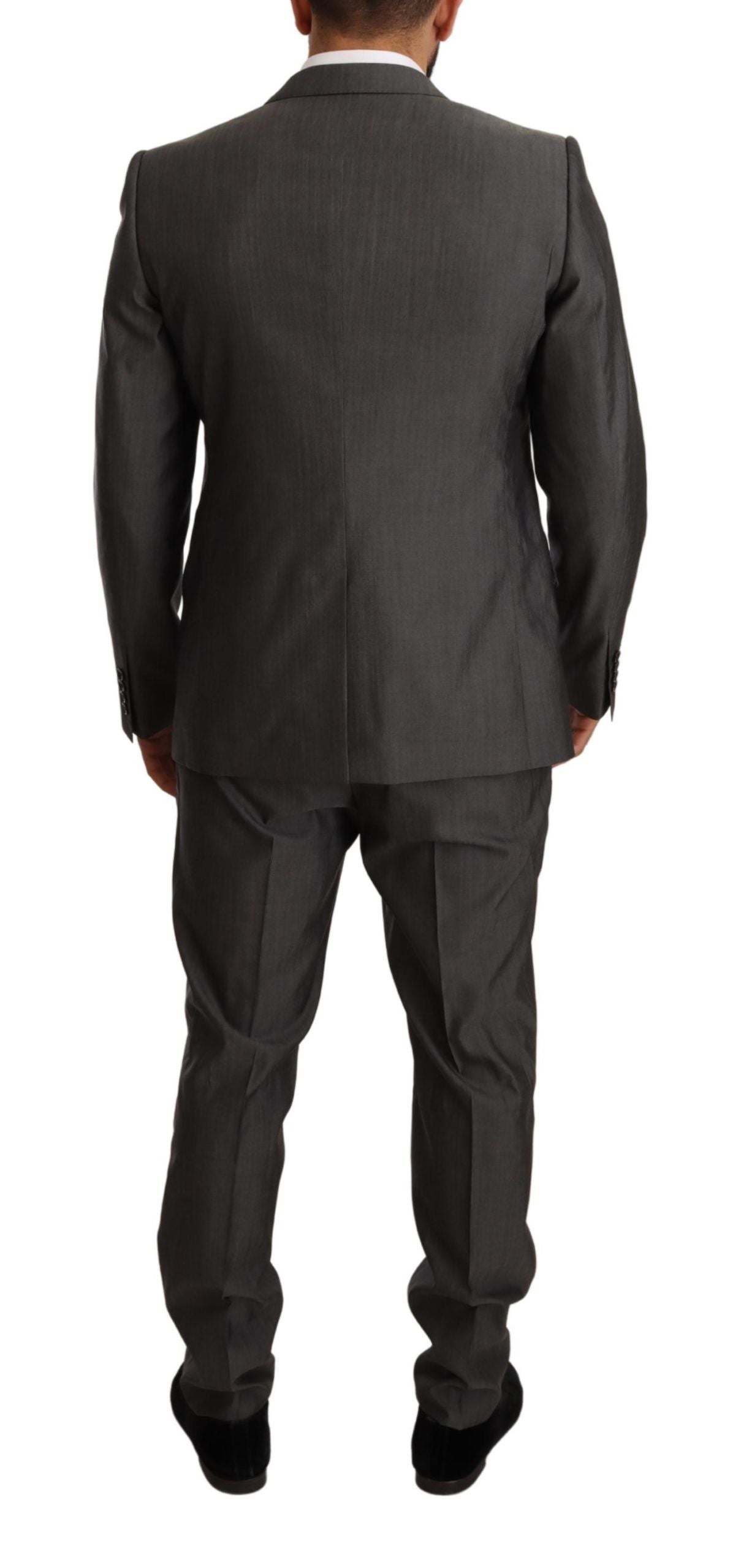 Dolce &amp; Gabbana Grey Metallic MARTINI Slim Fit Set Suit