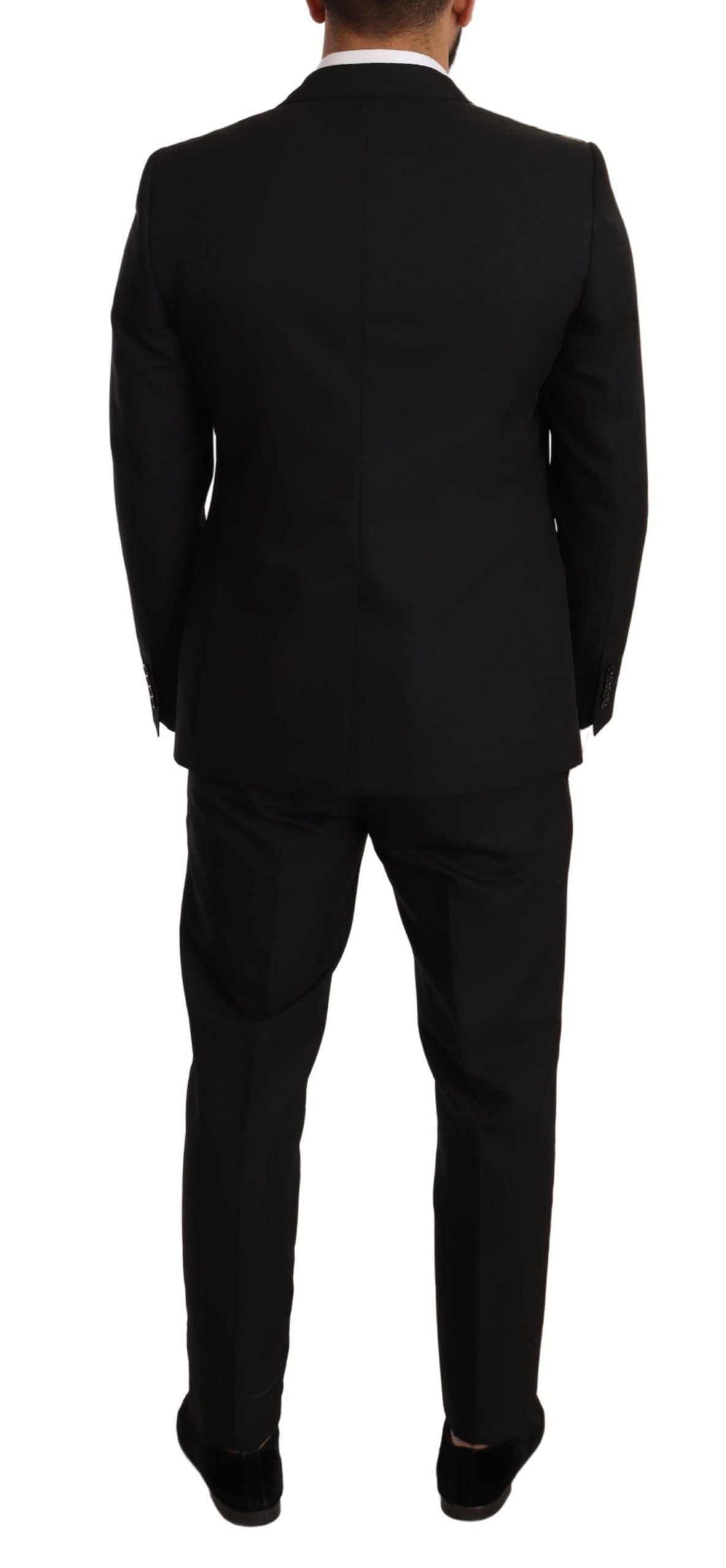 Dolce &amp; Gabbana Black Fantasy Slim Fit Wool MARTINI Suit