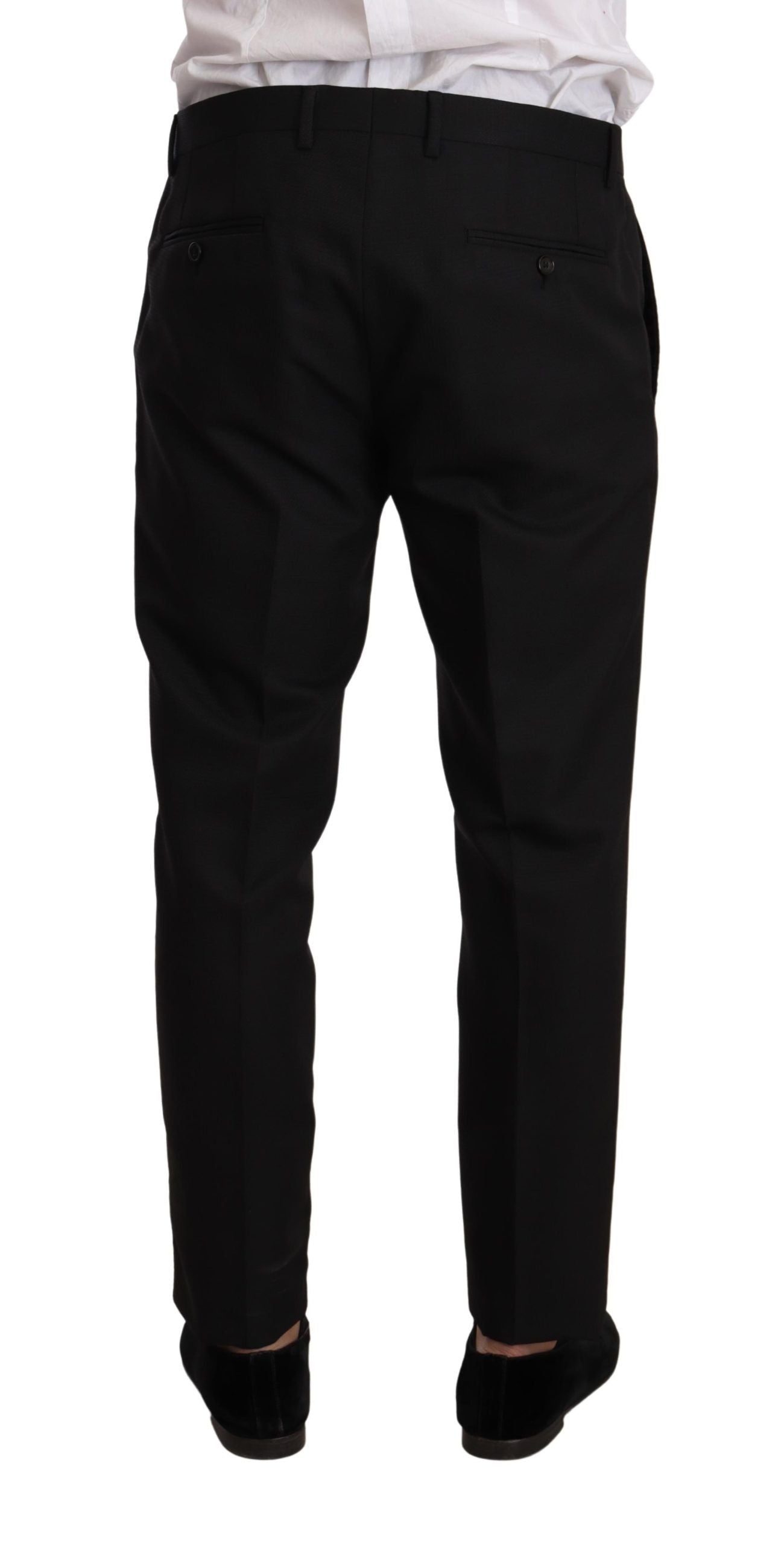 Dolce &amp; Gabbana Black Fantasy Slim Fit Wool MARTINI Suit