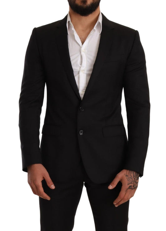 Dolce &amp; Gabbana Black Check MARTINI SLIM FIT 2 Piece Suit