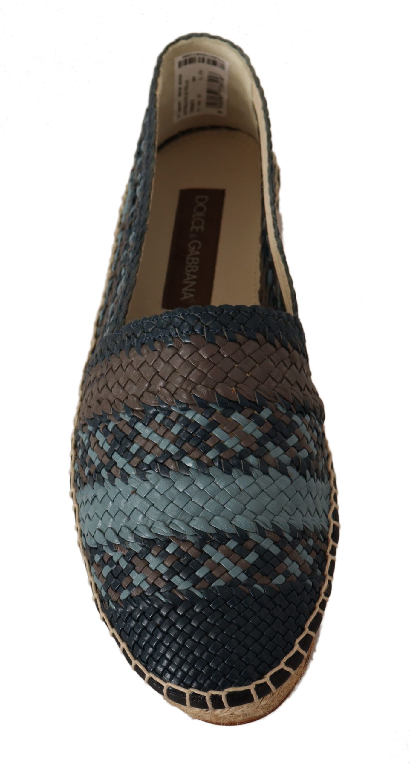 Dolce &amp; Gabbana Blue Grey Slip On Buffalo Espadrille Shoes