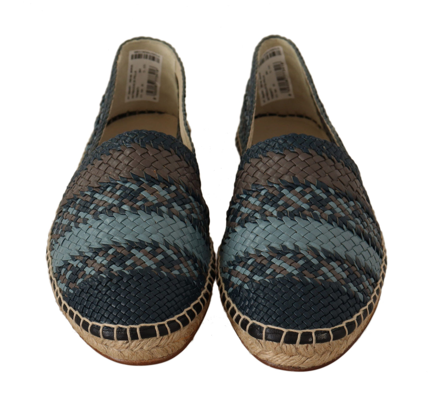 Dolce &amp; Gabbana Blue Grey Slip On Buffalo Espadrille Shoes