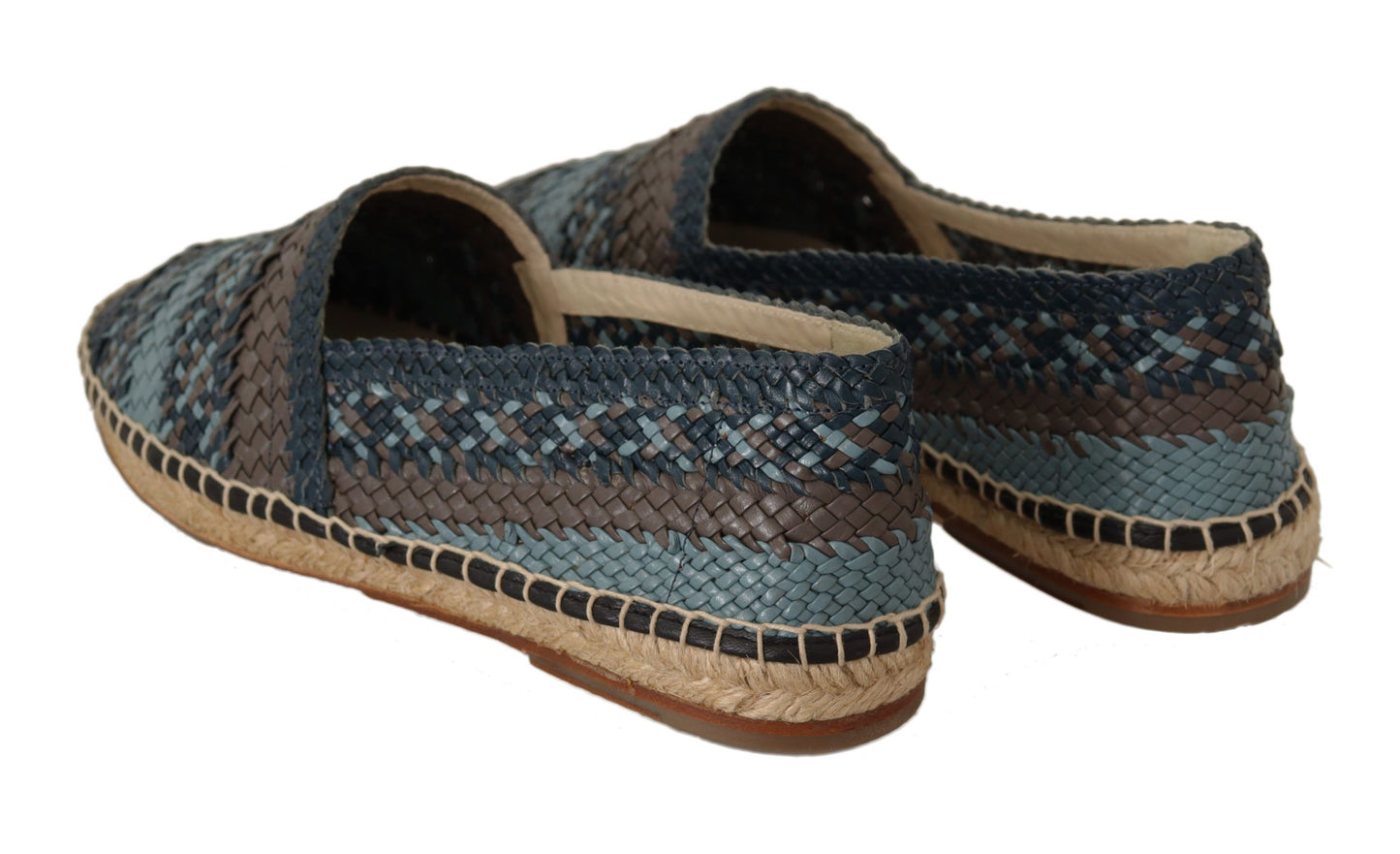 Dolce &amp; Gabbana Blue Grey Slip On Buffalo Espadrille Shoes