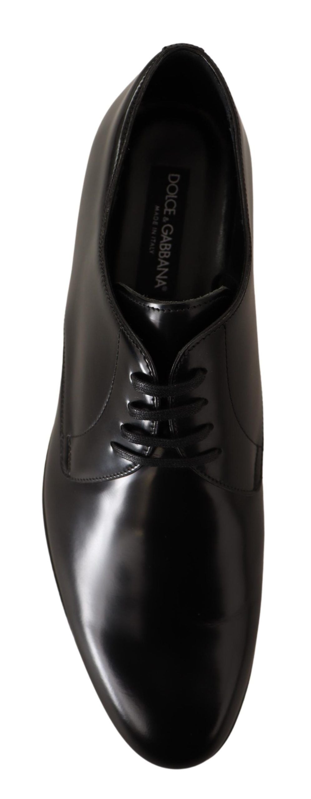 Dolce &amp; Gabbana Black Leather Lace Up Men Dress Derby Shoes