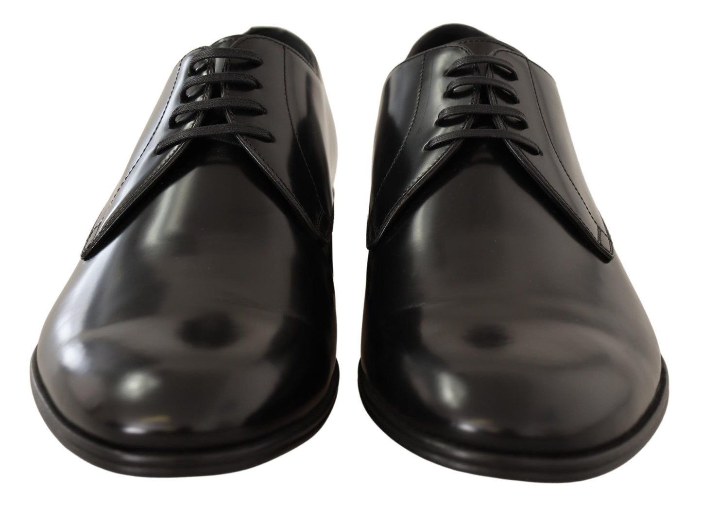 Dolce &amp; Gabbana Black Leather Lace Up Men Dress Derby Shoes