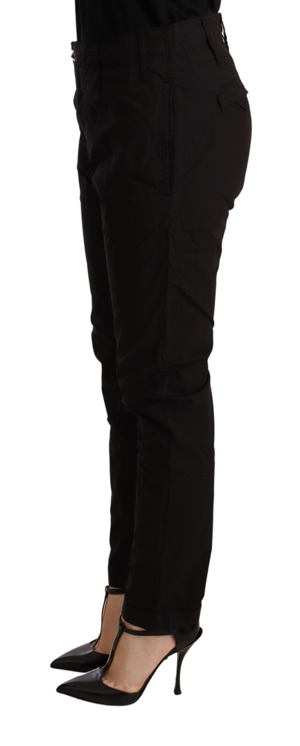 CYCLE Schwarze Skinny-Hose mit mittlerer Taille und BAGGY-Passform