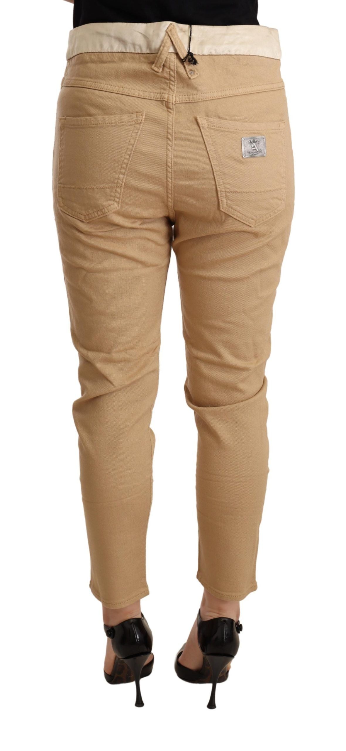 CYCLE Beige Mid Waist Slim Fit Skinny Stretch-Hose