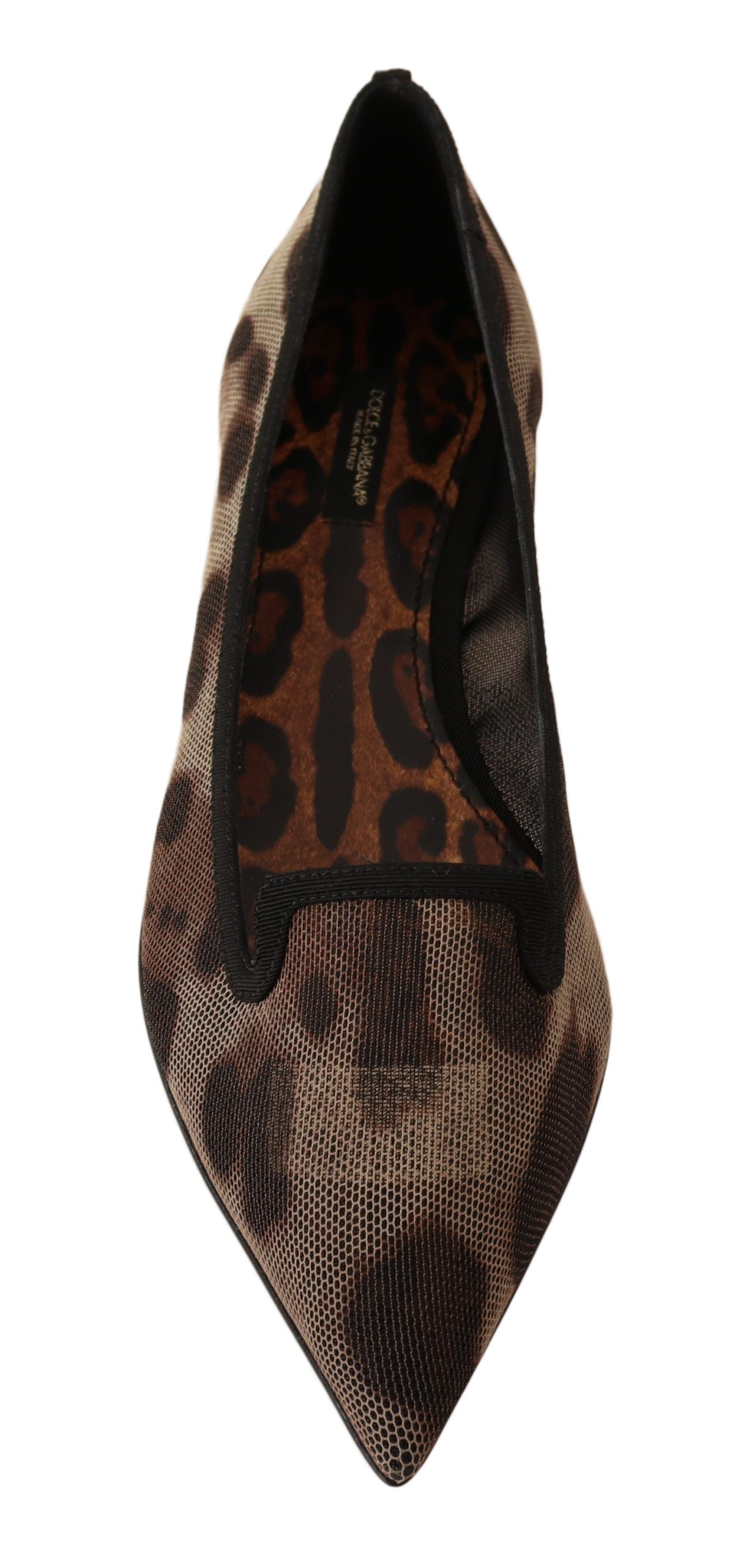 Dolce &amp; Gabbana Brown Leopard Ballerina Flat Loafers Shoes