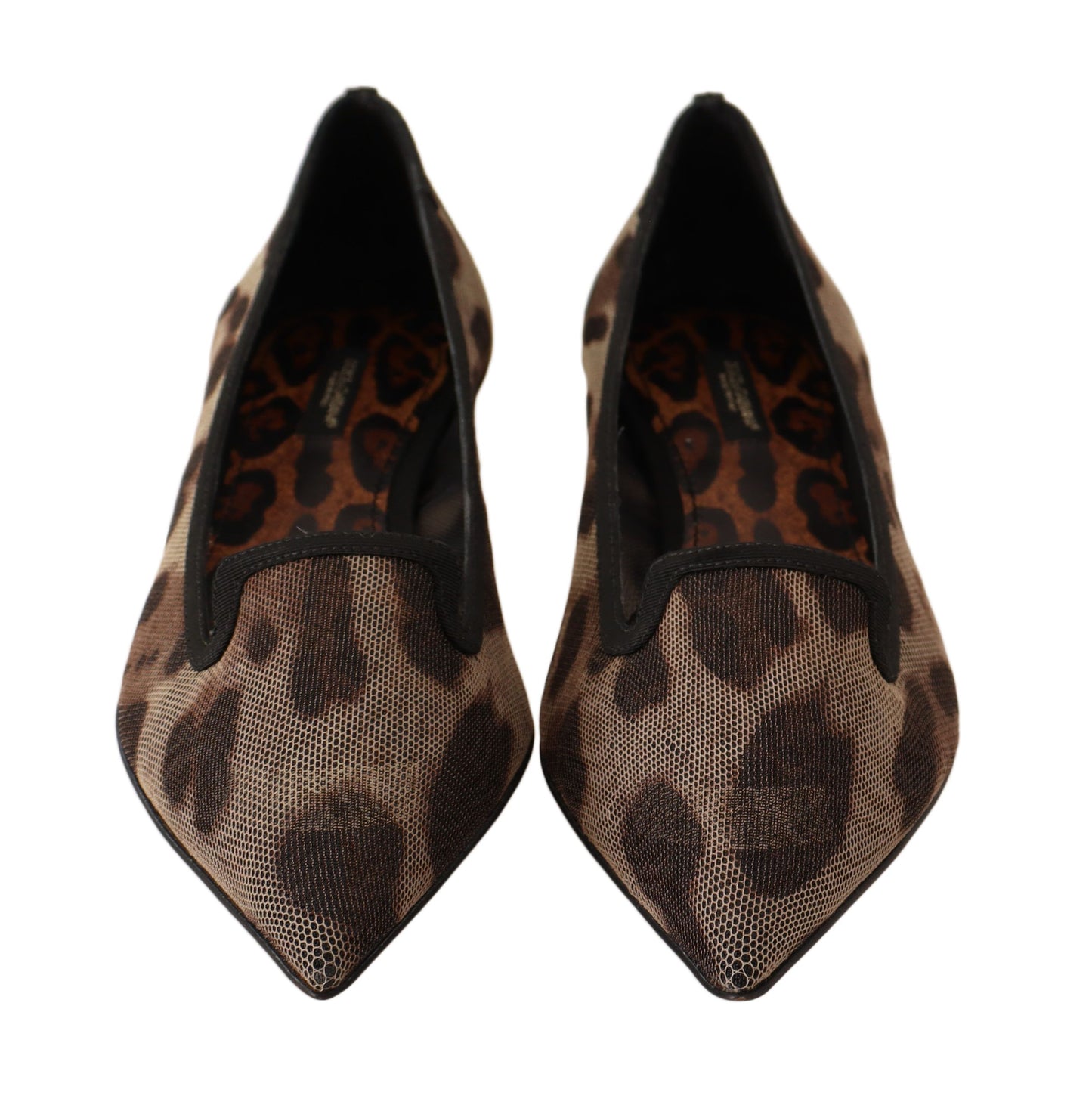 Dolce &amp; Gabbana Brown Leopard Ballerina Flat Loafers Shoes