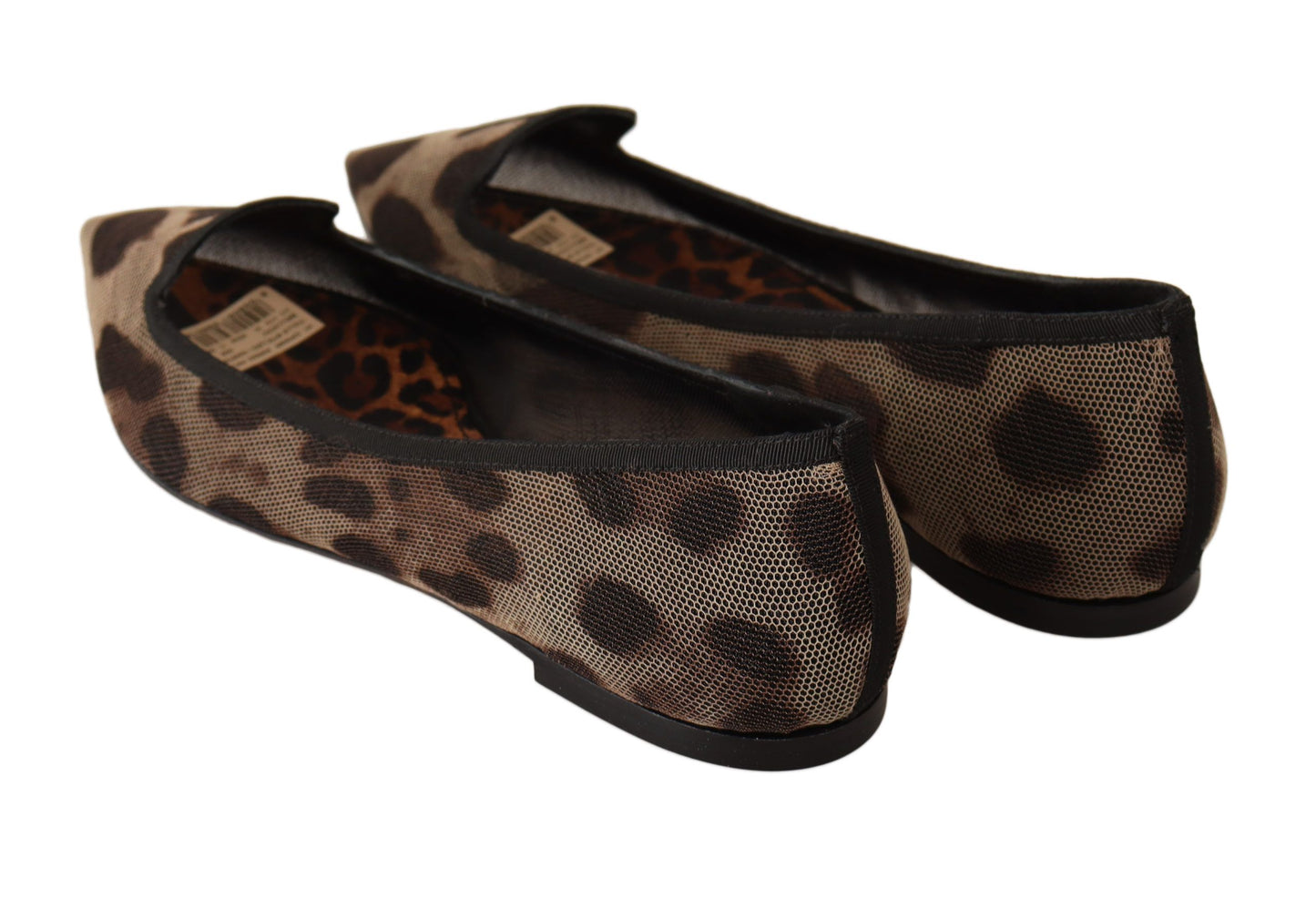 Dolce &amp; Gabbana Brown Leopard Ballerina Flat Loafers Shoes