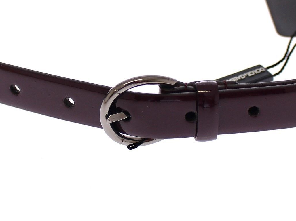 Dolce &amp; Gabbana Purple Leather Logo Cintura Belt