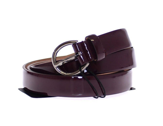 Dolce &amp; Gabbana Purple Leather Logo Cintura Belt