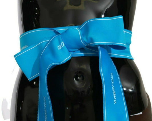 Dolce &amp; Gabbana Blue Waist Ribbon Wide Bow Belt