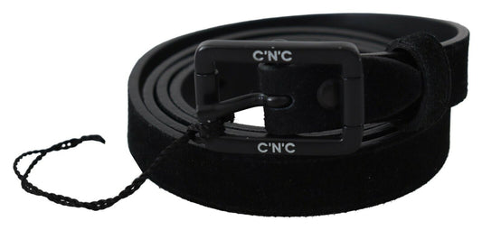 Costume National Elegant Black Leather Classic Belt