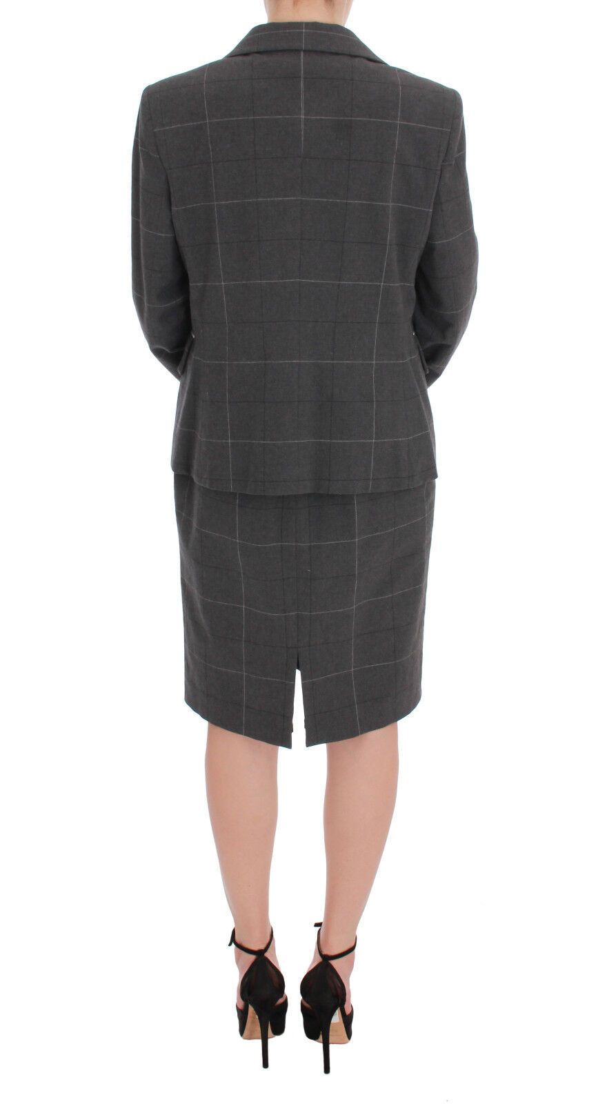 BENCIVENGA Elegant Checkered Cotton-Blend Suit Set