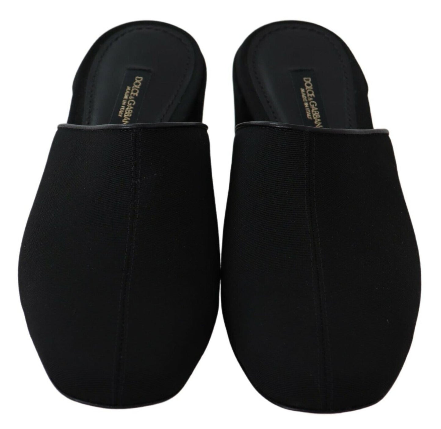 Dolce &amp; Gabbana Black Grosgrain Slides Sandals Pambabaeng Sapatos