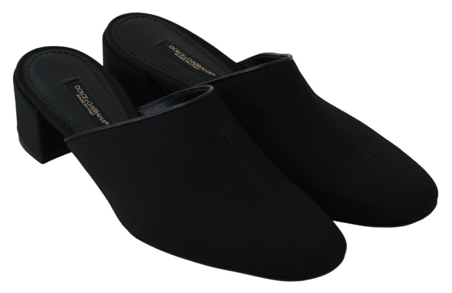 Dolce &amp; Gabbana Black Grosgrain Slides Sandals Pambabaeng Sapatos