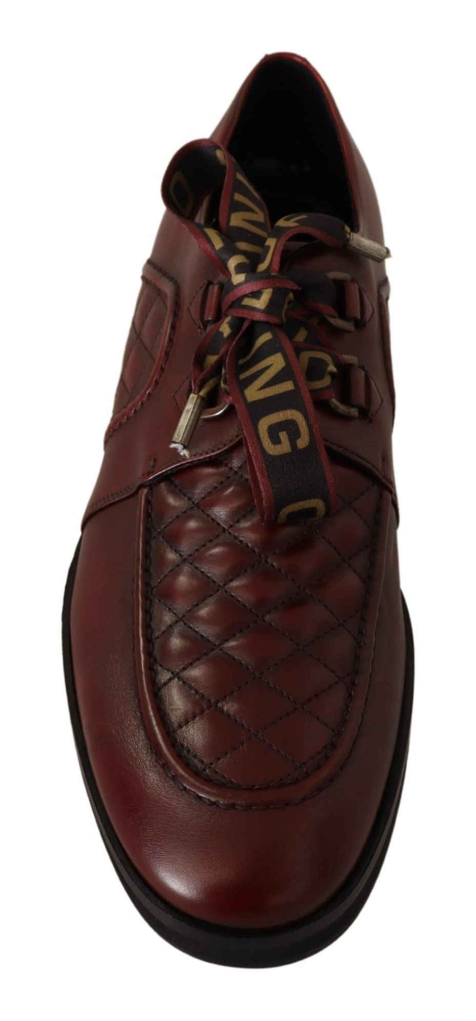 Dolce &amp; Gabbana Red Leather Lace Up Dress Formal Shoes