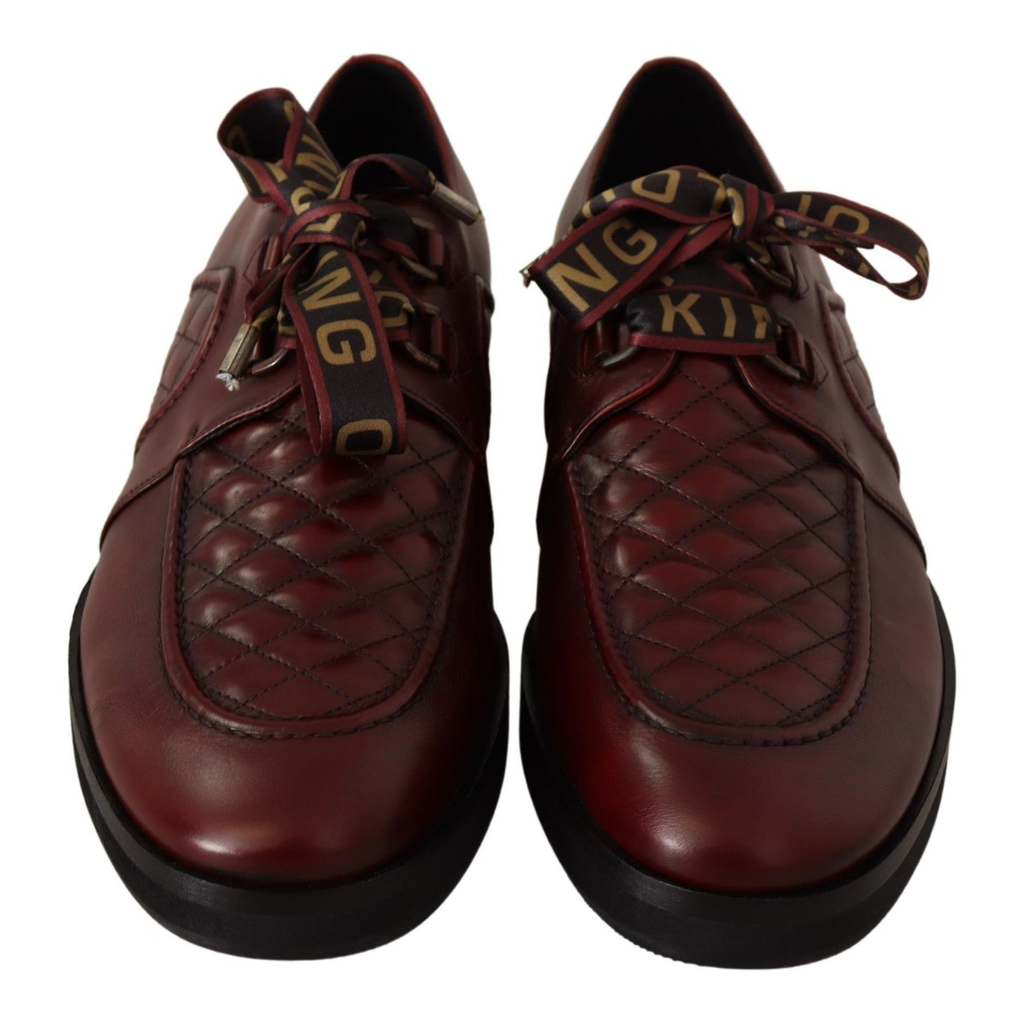 Dolce &amp; Gabbana Red Leather Lace Up Dress Formal Shoes