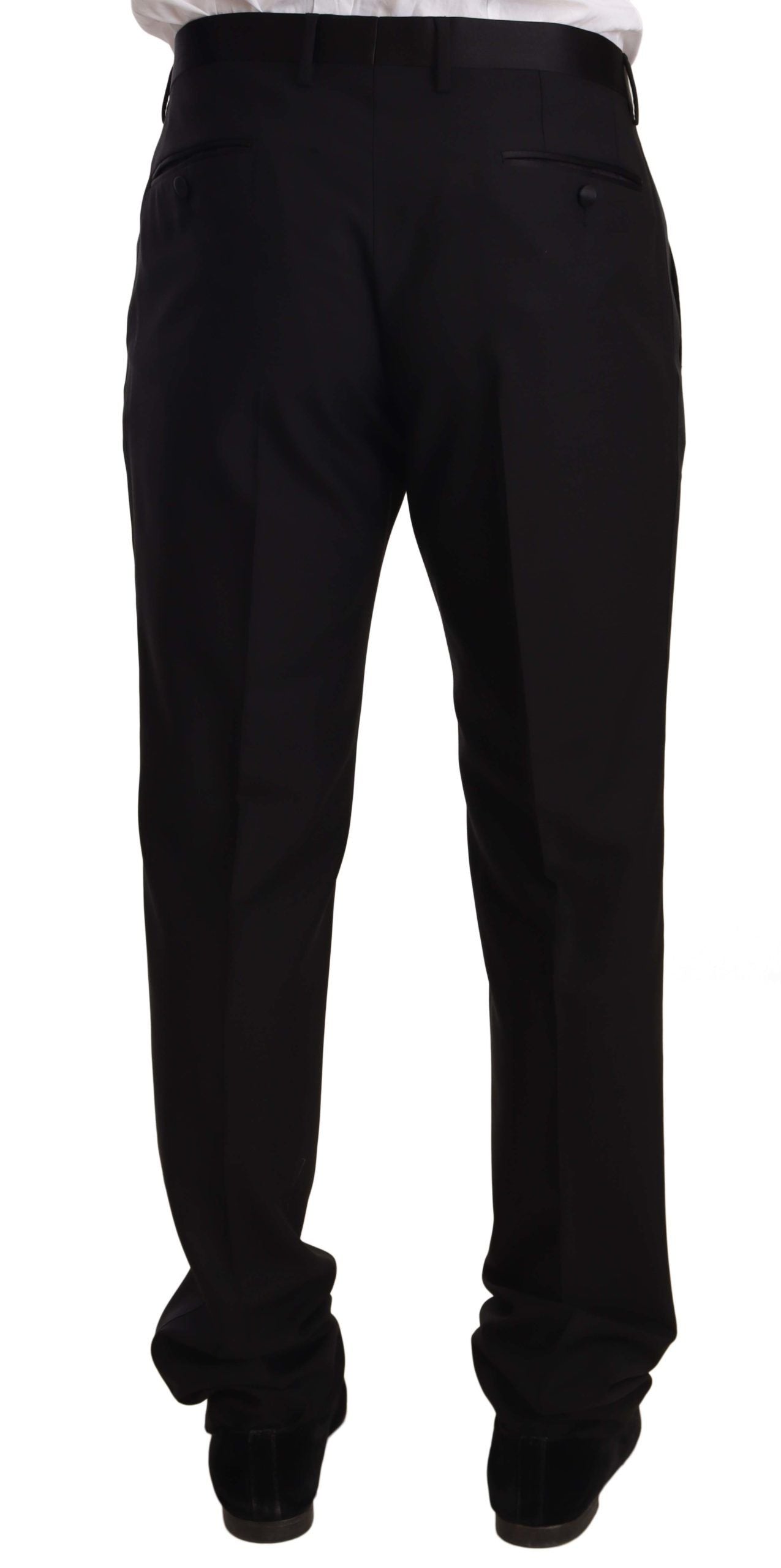 Dolce &amp; Gabbana Black Wool Formal Tuxedo Trouser Pants