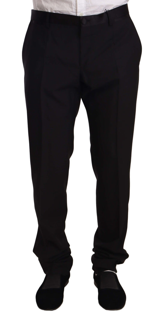 Dolce &amp; Gabbana Black Wool Formal Tuxedo Trouser Pants