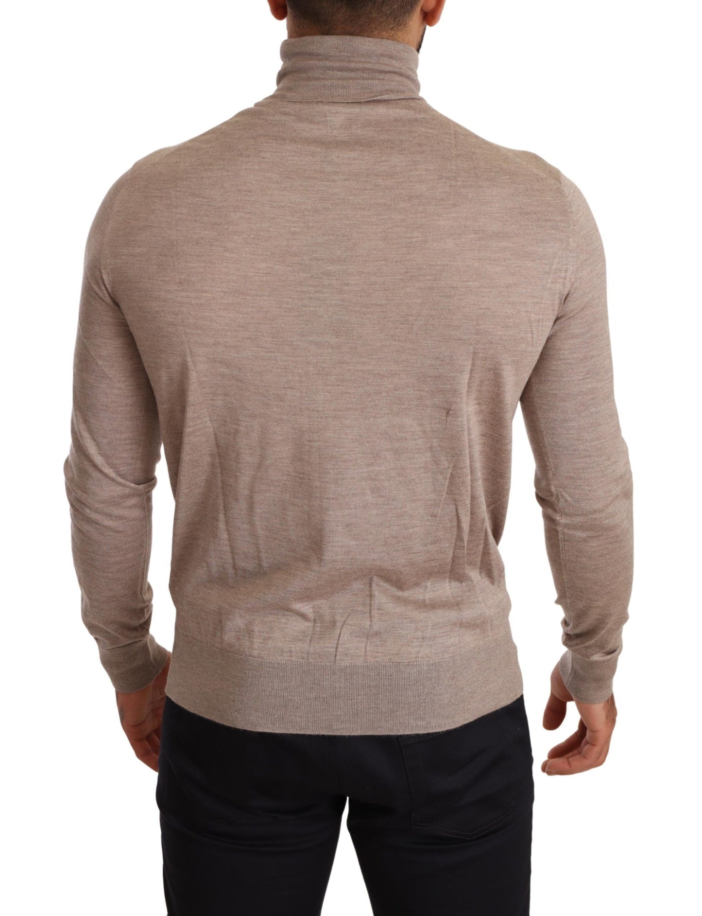 Dolce &amp; Gabbana Beige Cashmere Turtleneck Pullover Sweater