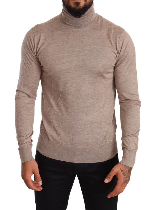 Dolce &amp; Gabbana Beige Cashmere Turtleneck Pullover Sweater