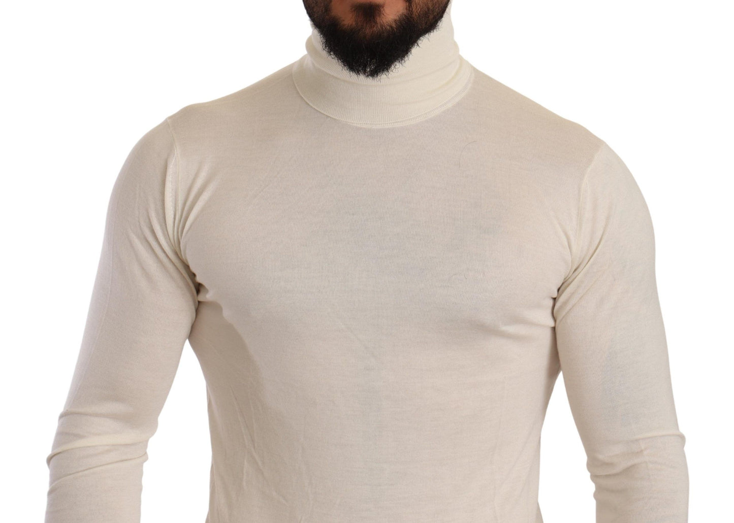 Dolce &amp; Gabbana Cream Cashmere Turtleneck Pullover Sweater