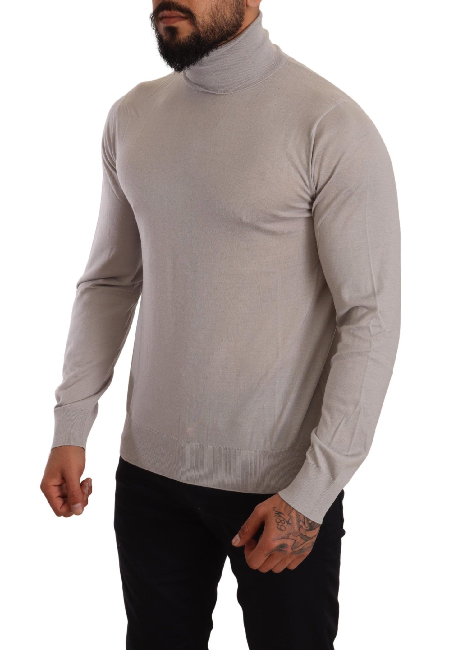 Dolce &amp; Gabbana Grey Cashmere Turtleneck Pullover Sweater