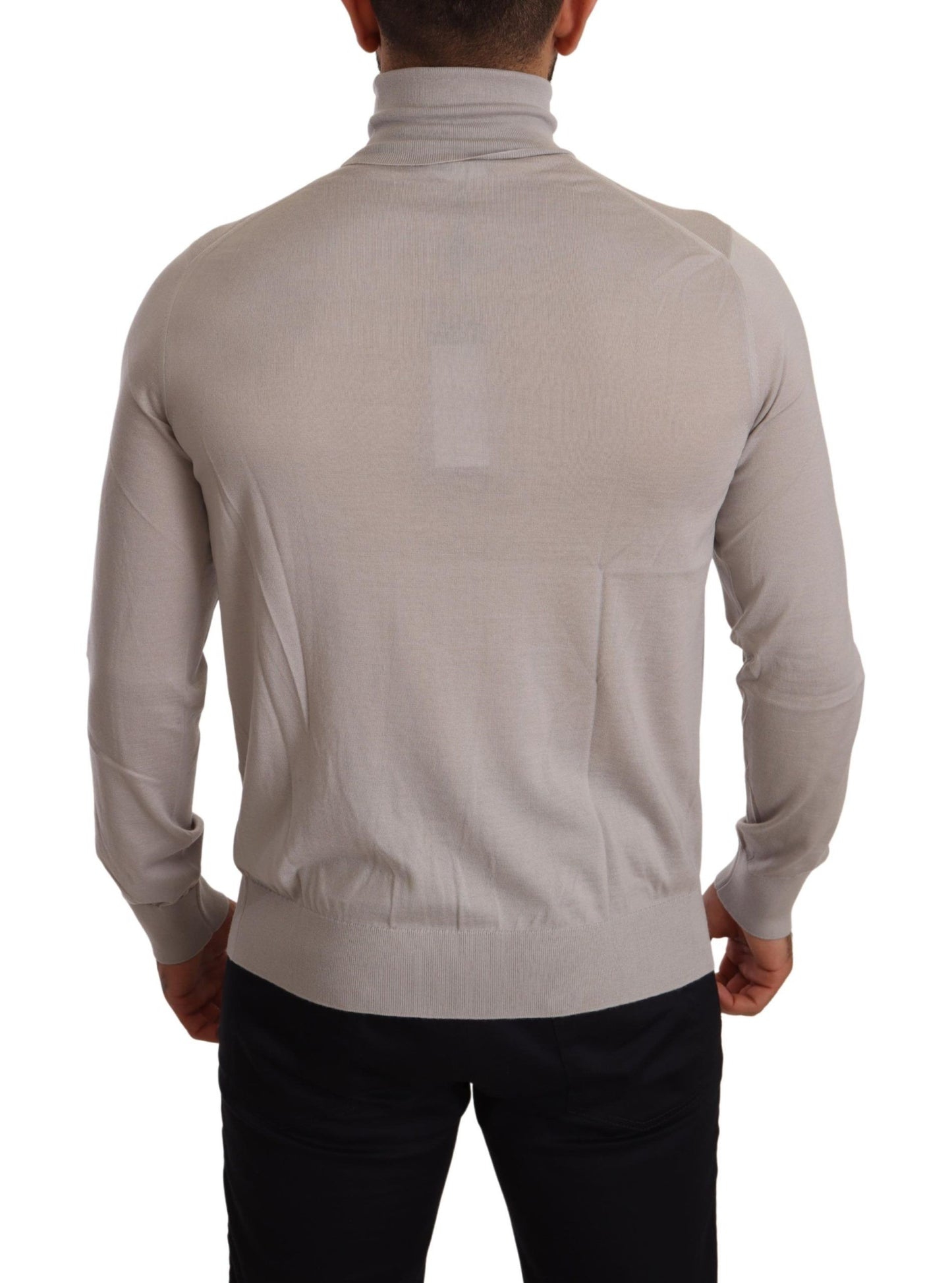 Dolce &amp; Gabbana Grey Cashmere Turtleneck Pullover Sweater