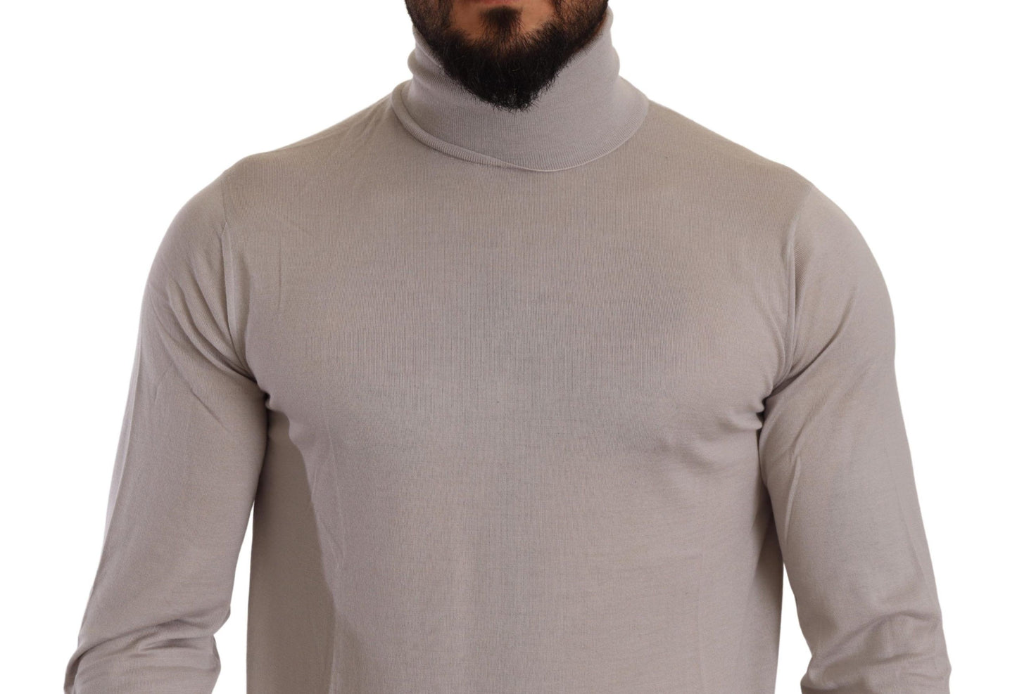 Dolce &amp; Gabbana Grey Cashmere Turtleneck Pullover Sweater