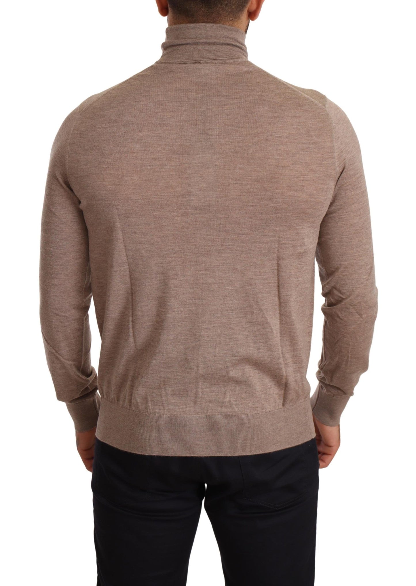 Dolce &amp; Gabbana Brown Cashmere Turtleneck Pullover Sweater