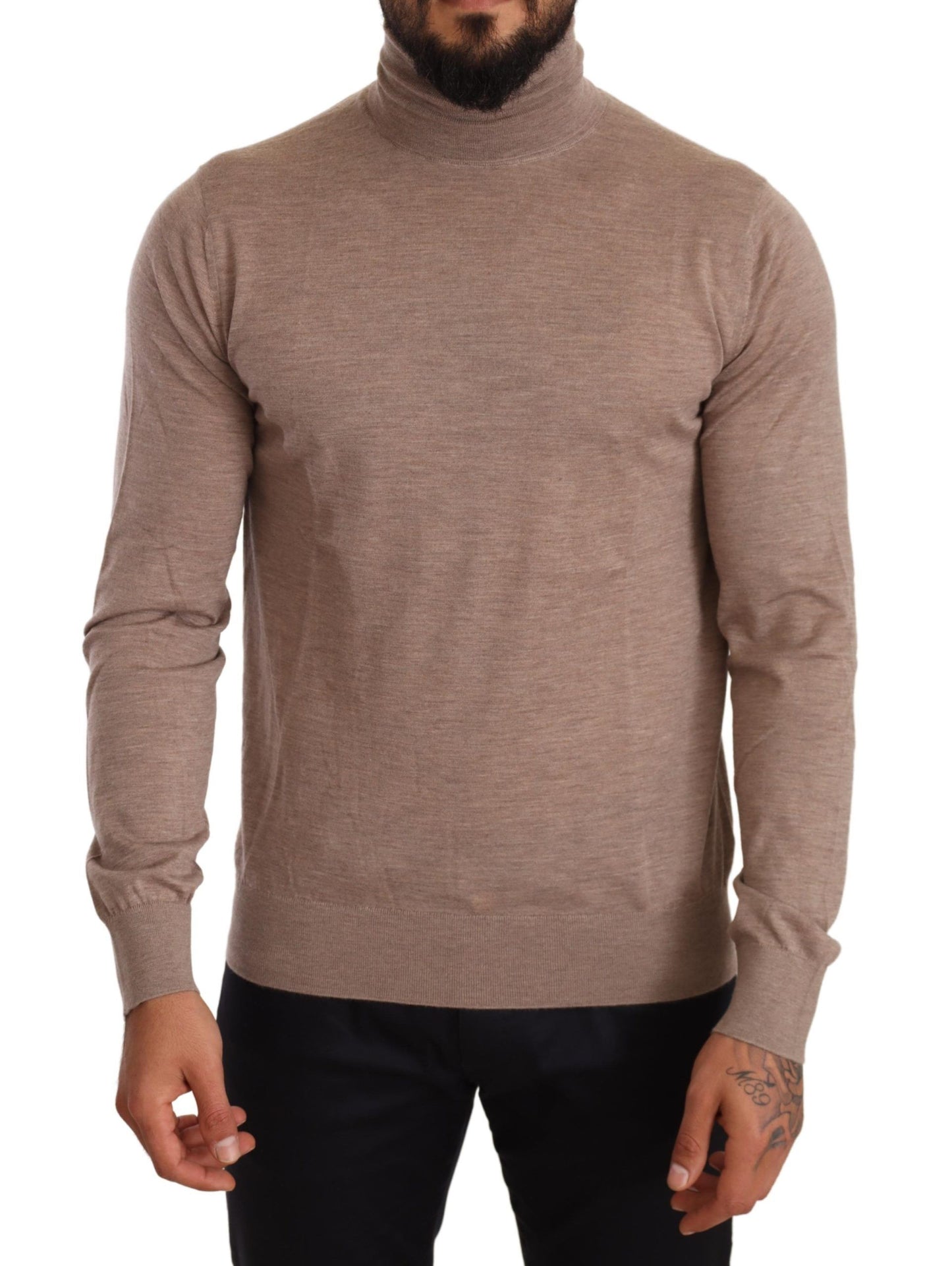 Dolce &amp; Gabbana Brown Cashmere Turtleneck Pullover Sweater