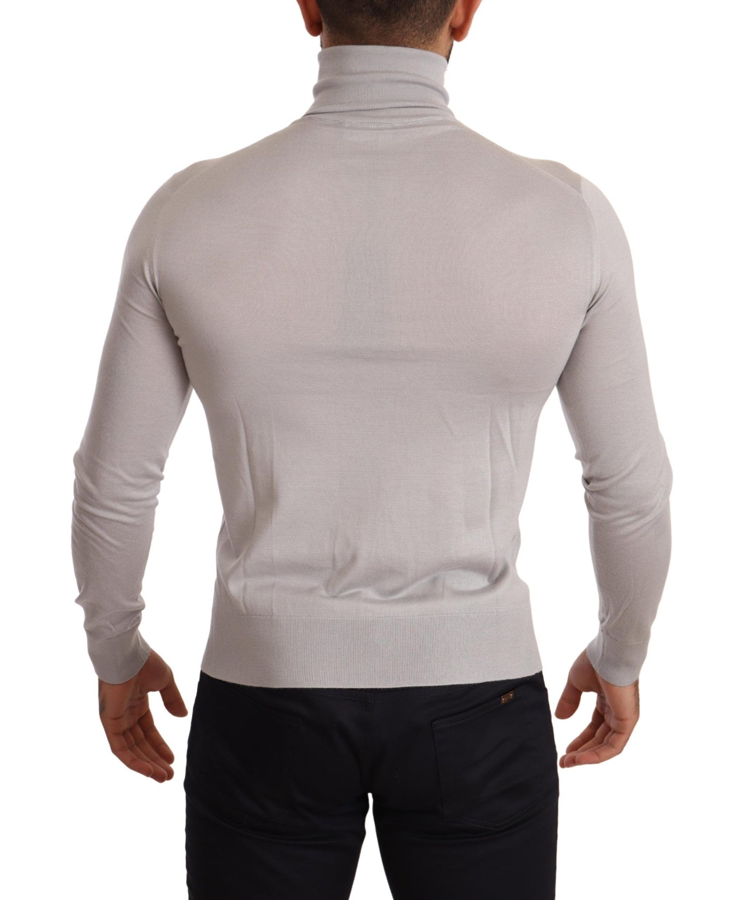 Dolce &amp; Gabbana Grey Cashmere Turtleneck Pullover Sweater