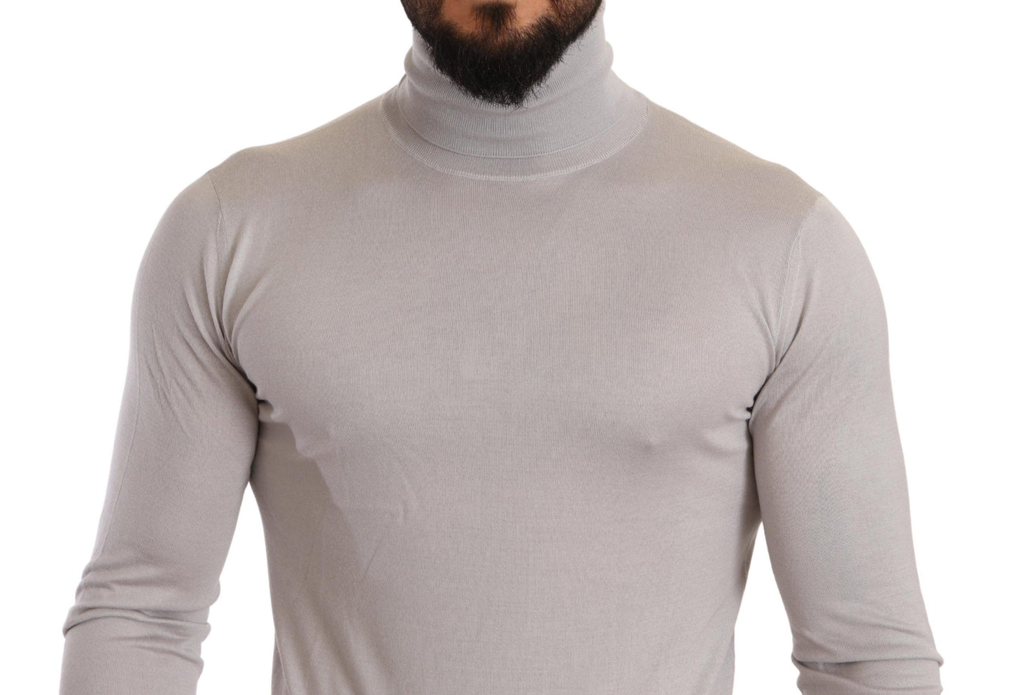 Dolce &amp; Gabbana Grey Cashmere Turtleneck Pullover Sweater