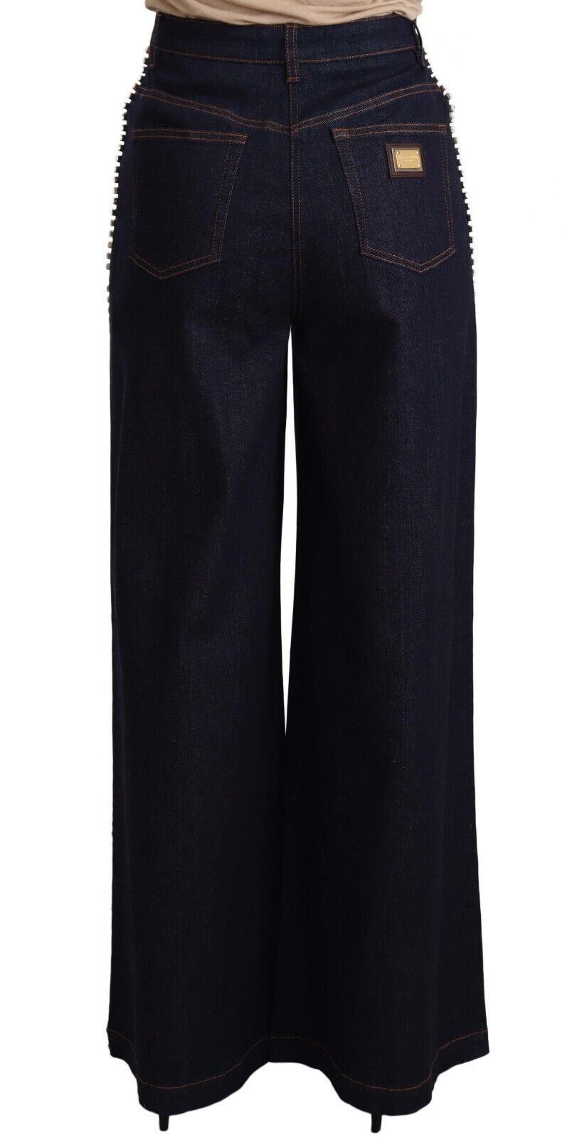 Dolce &amp; Gabbana Dark Blue Crystal Embellished Flare Jeans