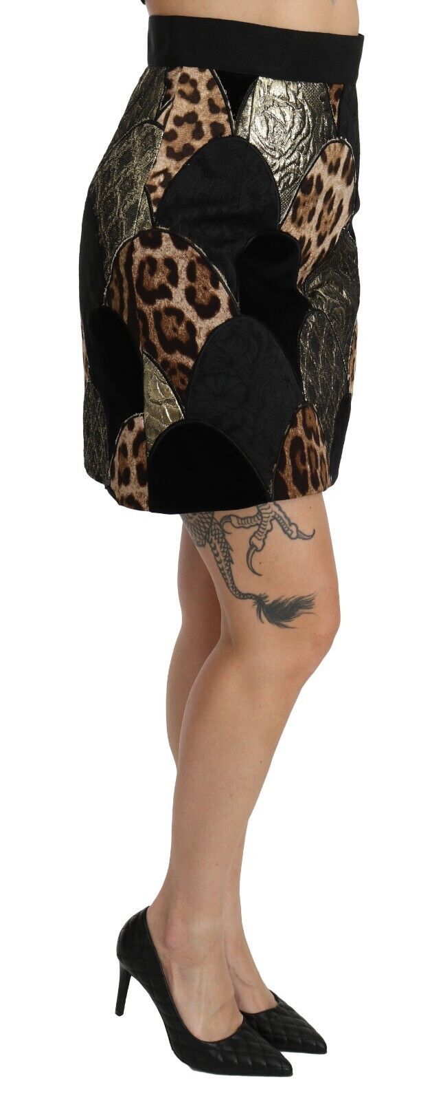 Dolce &amp; Gabbana Multicolor Leopard Print High Waist Mini Skirt